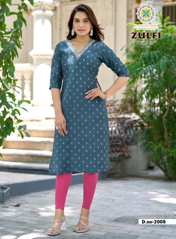 Passion tree zulfi vol 2 straight kurtis wholesale price
